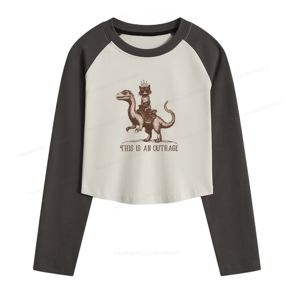 Pagewings Sci-Fi Book Lovers Women Long Sleeve Crop Raglan T-shirt