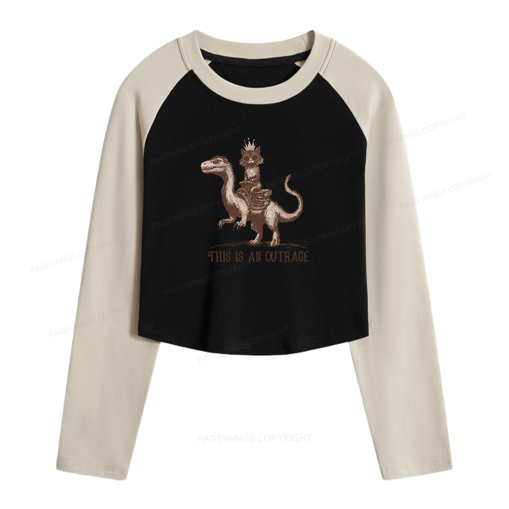 Pagewings Sci-Fi Book Lovers Women Long Sleeve Crop Raglan T-shirt