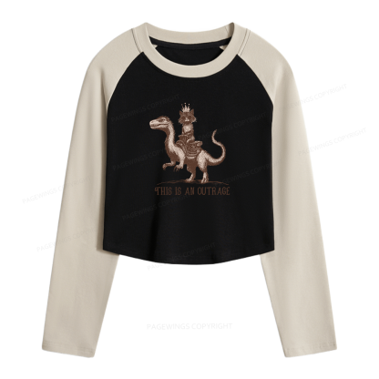 Pagewings Sci-Fi Book Lovers Women Long Sleeve Crop Raglan T-shirt