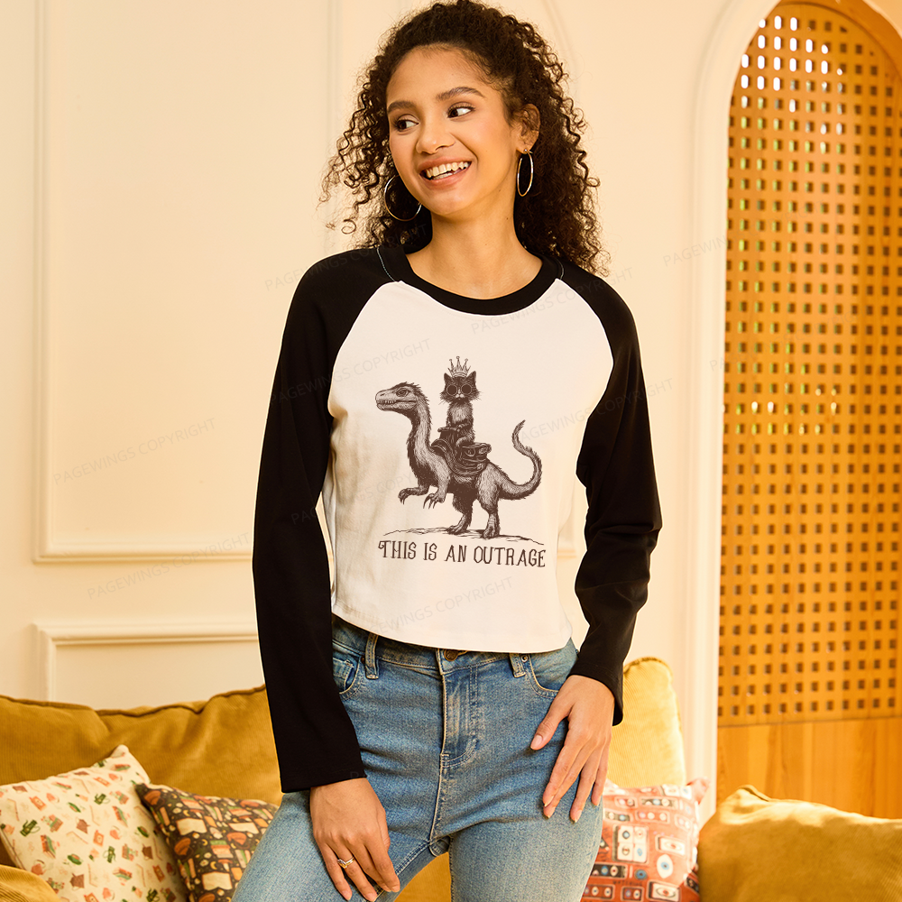 Pagewings Sci-Fi Book Lovers Women Long Sleeve Crop Raglan T-shirt