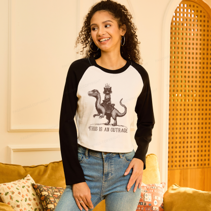 Pagewings Sci-Fi Book Lovers Women Long Sleeve Crop Raglan T-shirt