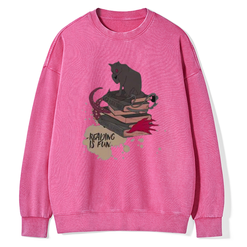 Pagewings Reading is Fun Unisex Washed Sweatshirt