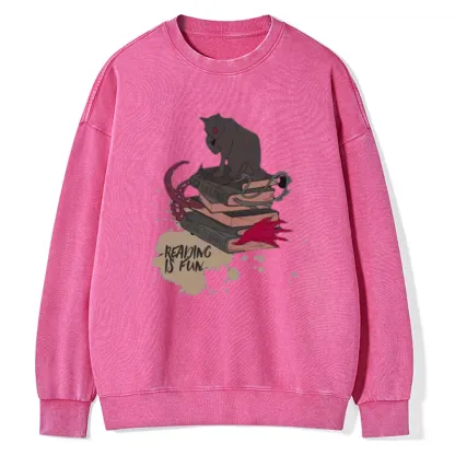 Pagewings Reading is Fun Unisex Washed Sweatshirt