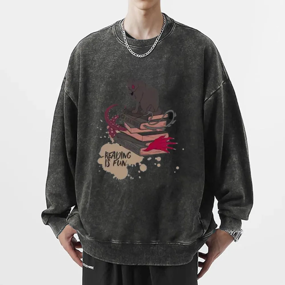 Pagewings Reading is Fun Unisex Washed Sweatshirt