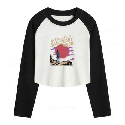 Pagewings The Rise And Fall Of Sanctuary Moon Women Long Sleeve Crop Raglan T-shirt