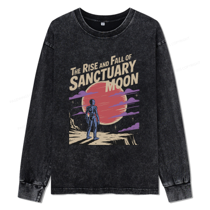 Pagewings The Rise And Fall Of Sanctuary Moon Unisex Washed Long Sleeve T-shirt