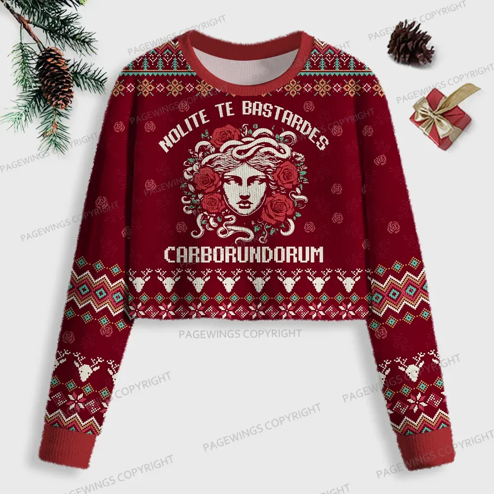 Pagewings Nolite Te Bastardes Carborundorum Women Ugly Crop Sweatshirt