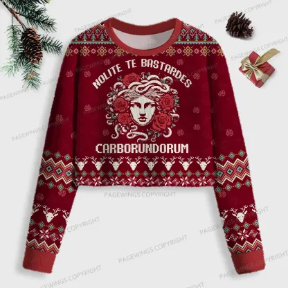 Pagewings Nolite Te Bastardes Carborundorum Women Ugly Crop Sweatshirt