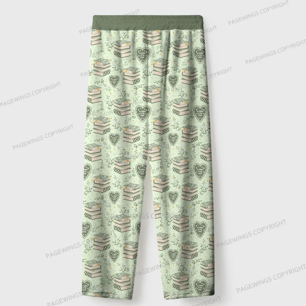 Pagewings All Booked Up For Spring Unisex Flannel Pajama Set