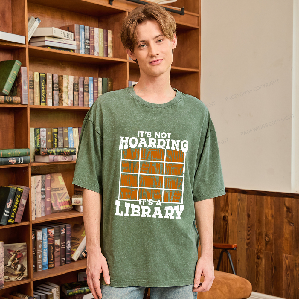 Pagewings It's Not Hoarding It's A Library Unisex Washed T-shirt