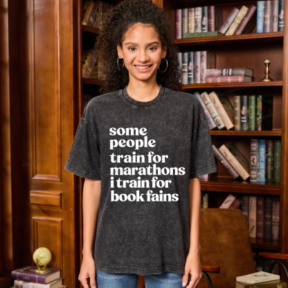 Pagewings I Train For Book Fairs Unisex Washed T-shirt
