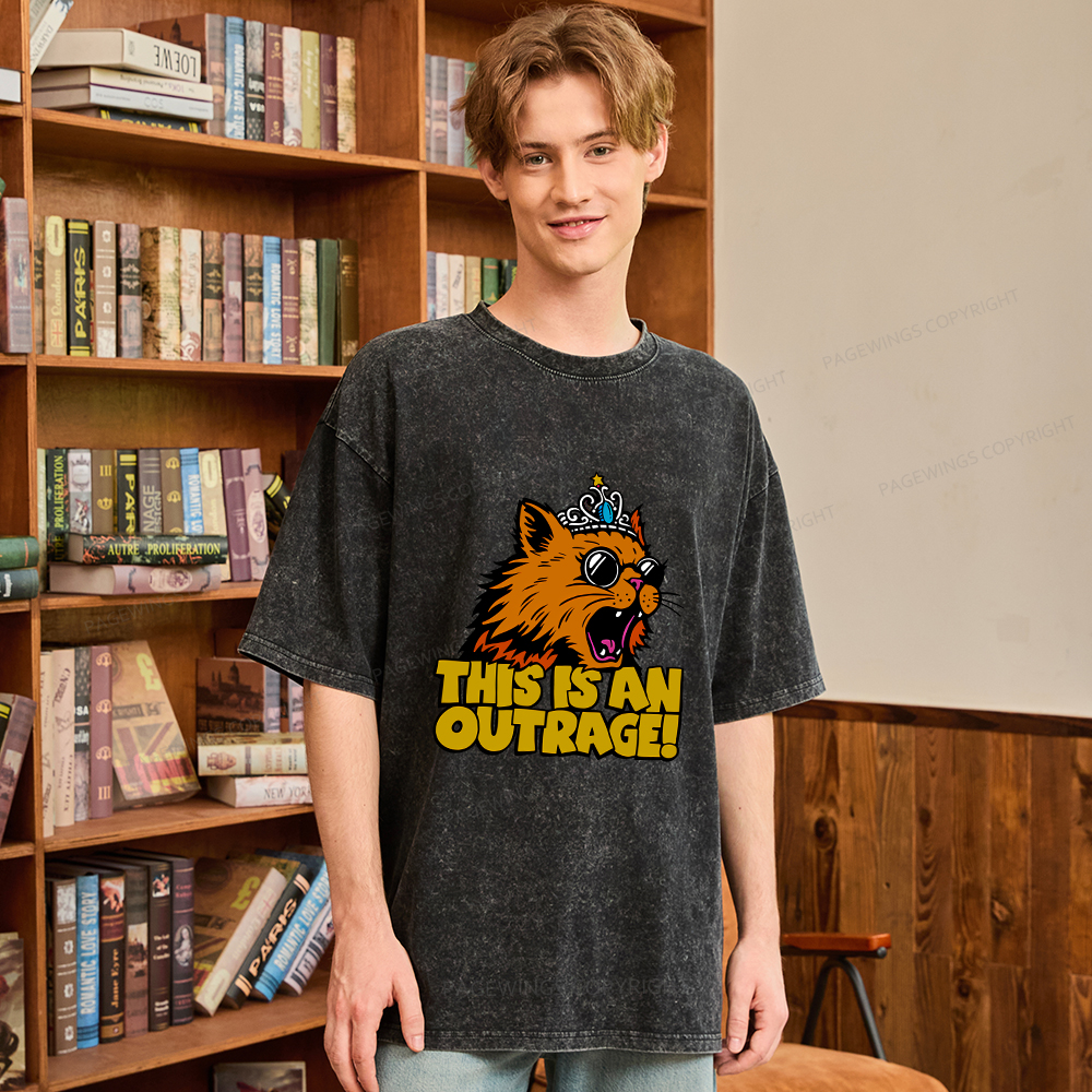 Pagewings This is an Outrage Unisex Washed T-shirt