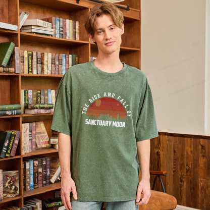 Pagewings Sanctuary Moon Vintage Unisex Washed T-shirt