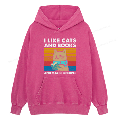 Pagewings Like Book And Maybe 3 People Unisex Washed Hoodie