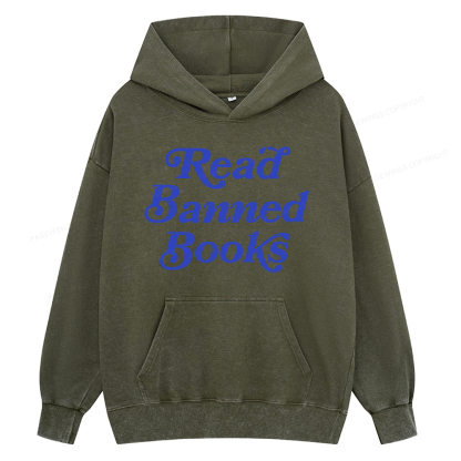 Pagewings Read Banned Books Unisex Washed Hoodie