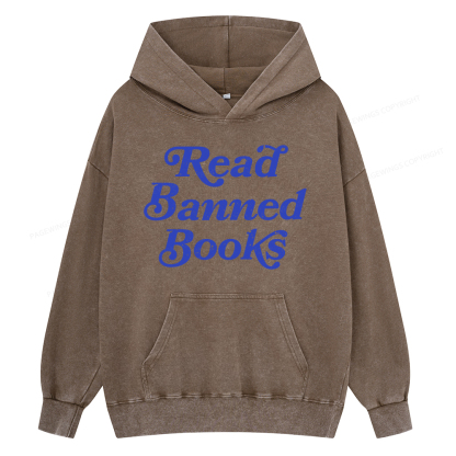 Pagewings Read Banned Books Unisex Washed Hoodie