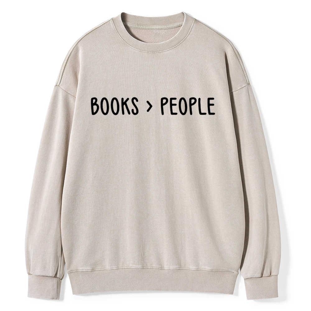 Pagewings Books Are Better Than People Unisex Washed Sweatshirt