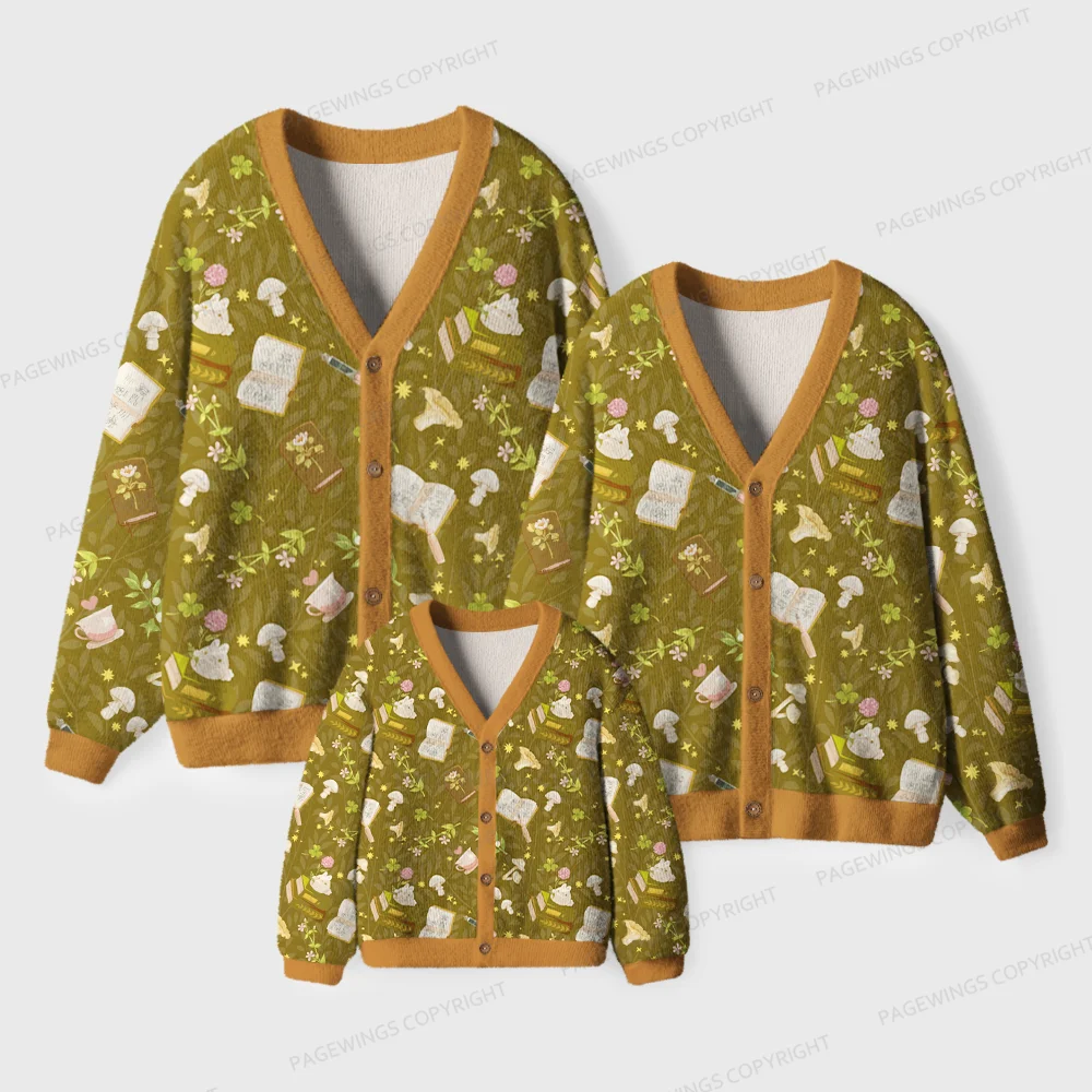 Pagewings Cozy Reading Unisex Ugly Cardigan Sweaters