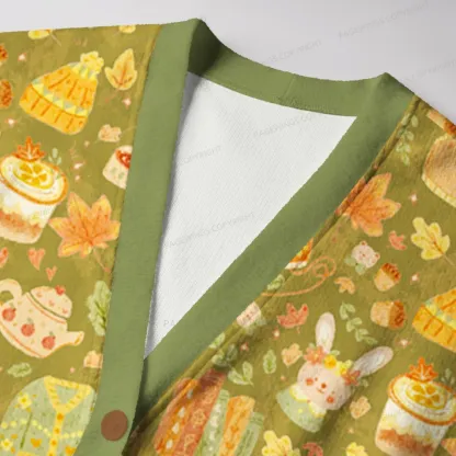 Pagewings Autumn Reading Unisex Ugly Cardigan Sweaters