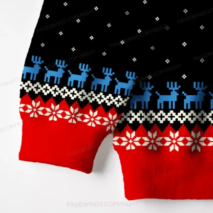 Pagewings Christmas Tree Book Unisex Ugly Knit Sweatshirt