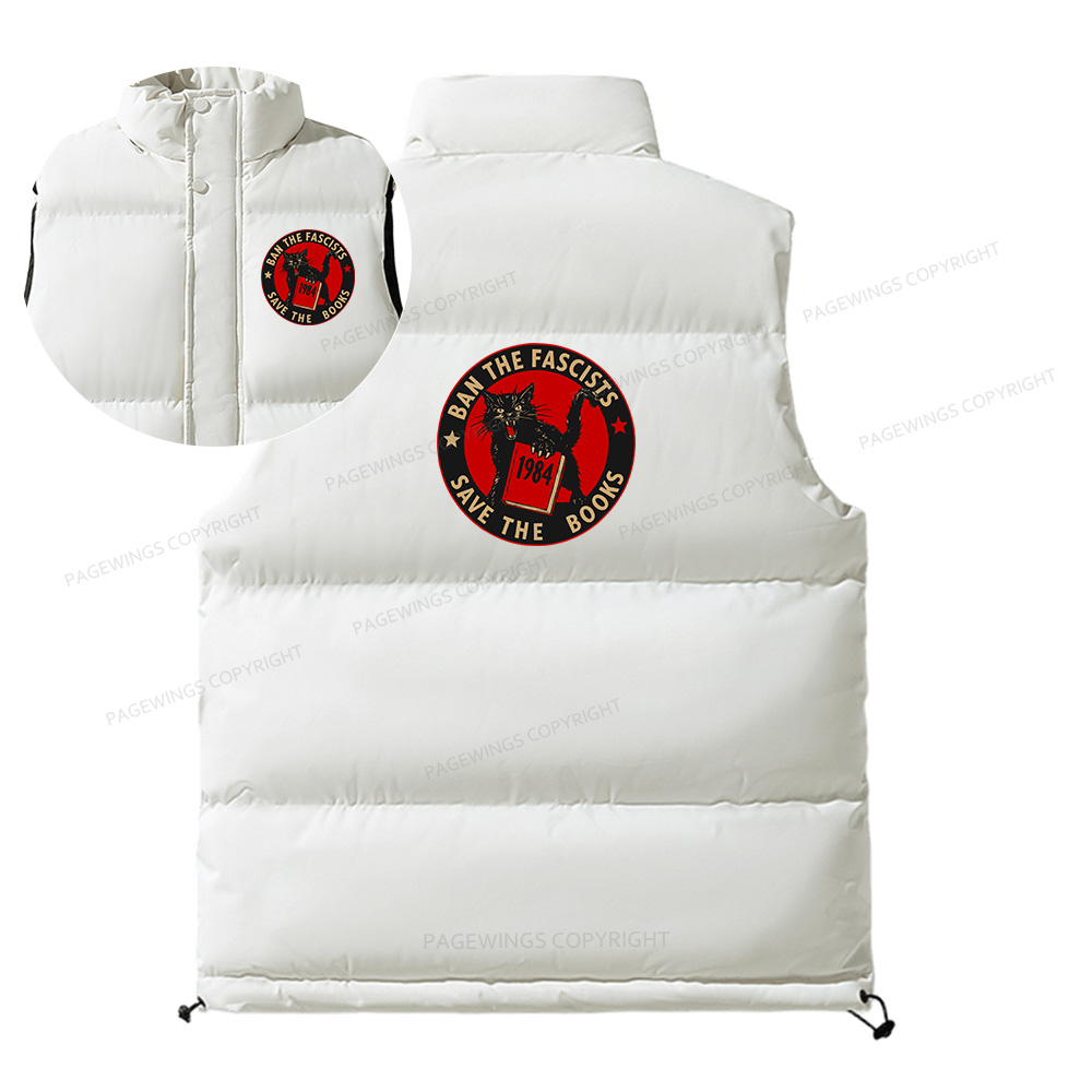 Pagewings Ban The Fascists Save The Books Unisex Sleeveless Jacket