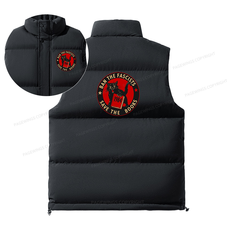 Pagewings Ban The Fascists Save The Books Unisex Sleeveless Jacket