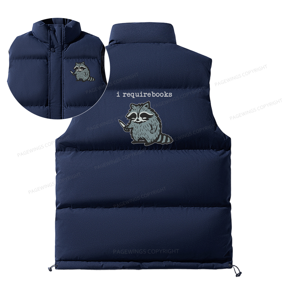 Pagewings I Require Books Unisex Sleeveless Jacket