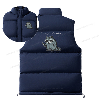 Pagewings I Require Books Unisex Sleeveless Jacket