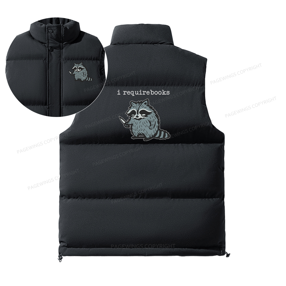 Pagewings I Require Books Unisex Sleeveless Jacket