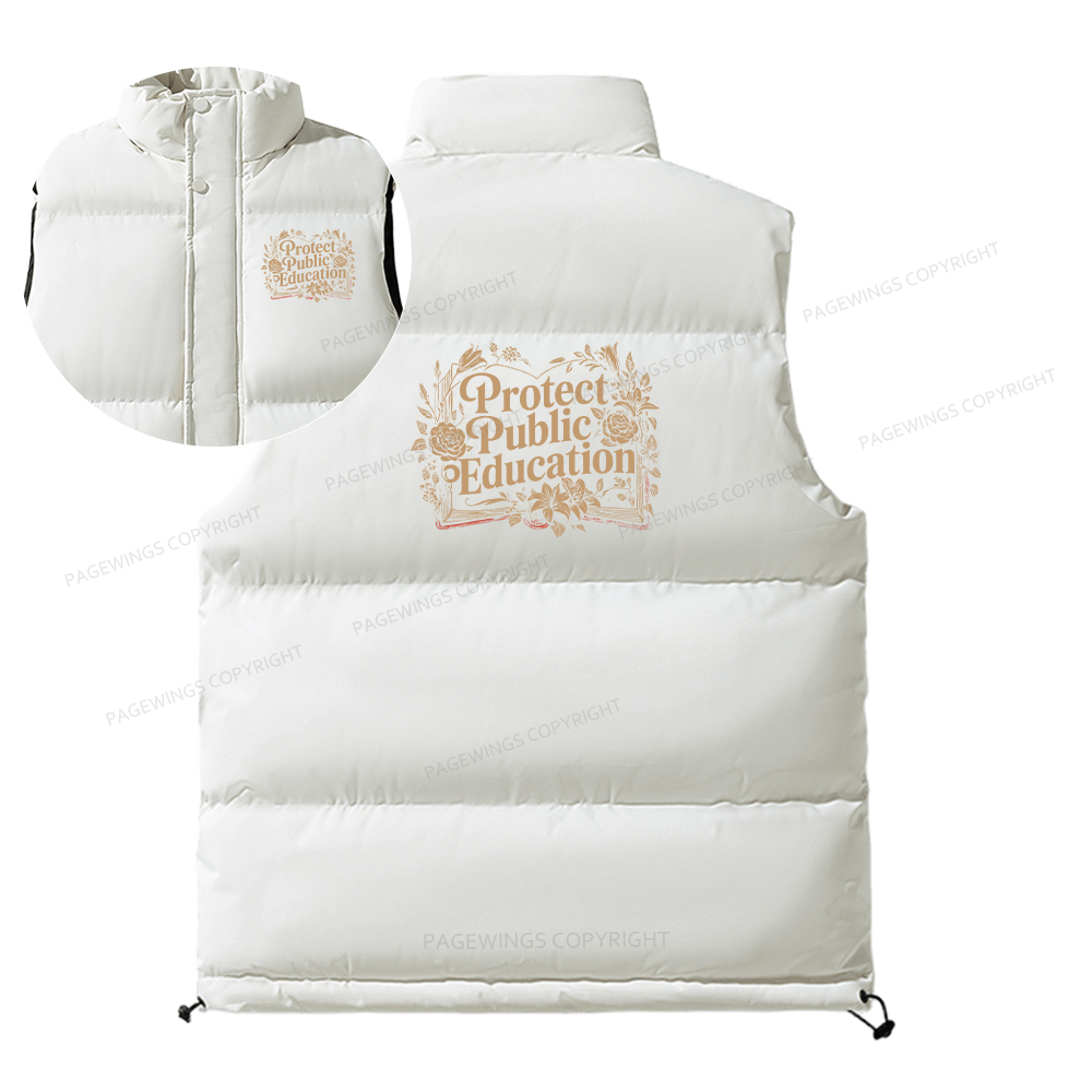 Pagewings Protect Public Education Unisex Sleeveless Jacket
