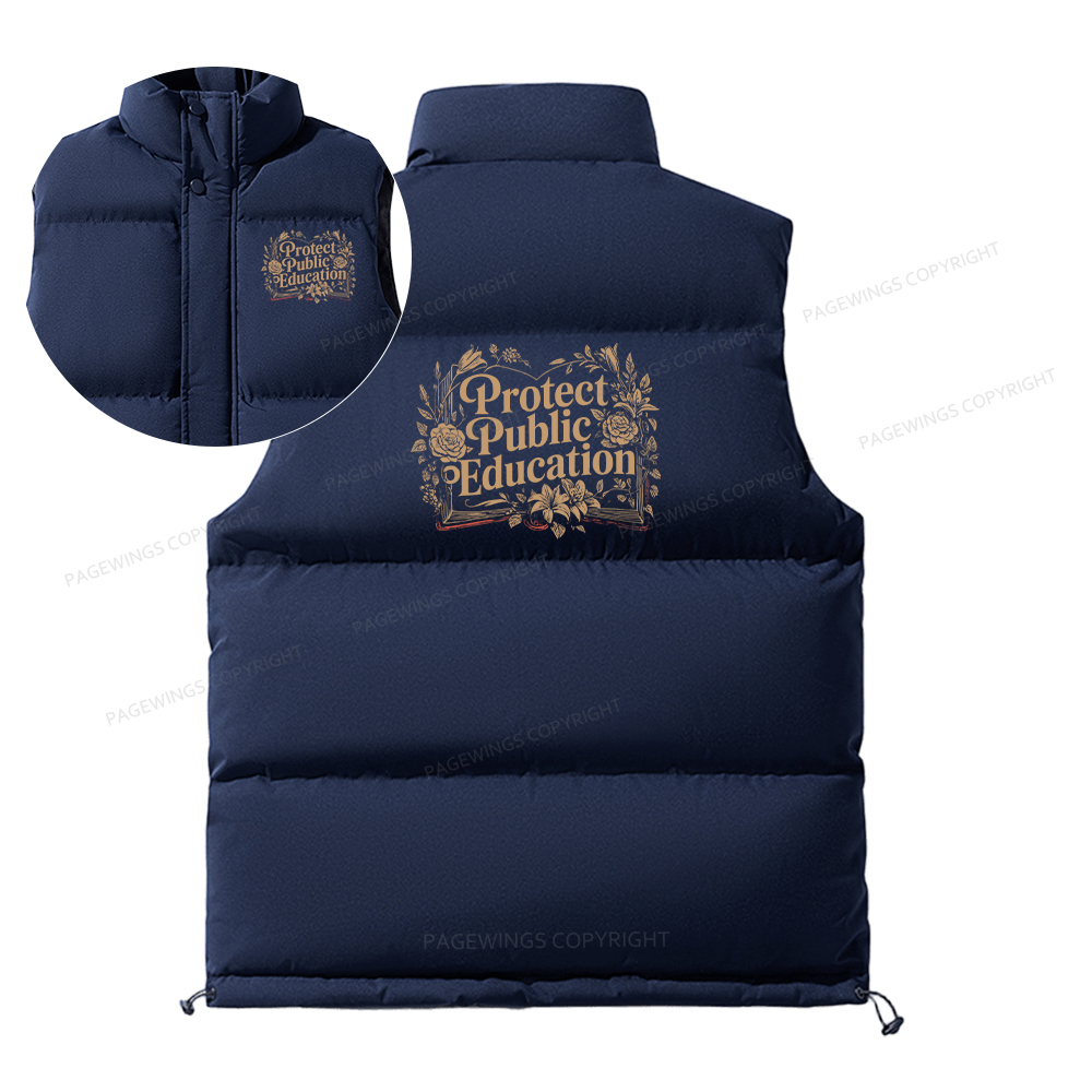 Pagewings Protect Public Education Unisex Sleeveless Jacket