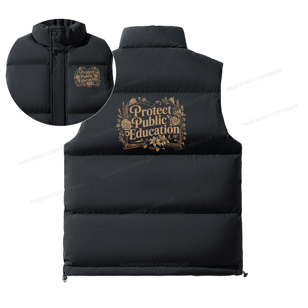 Pagewings Protect Public Education Unisex Sleeveless Jacket