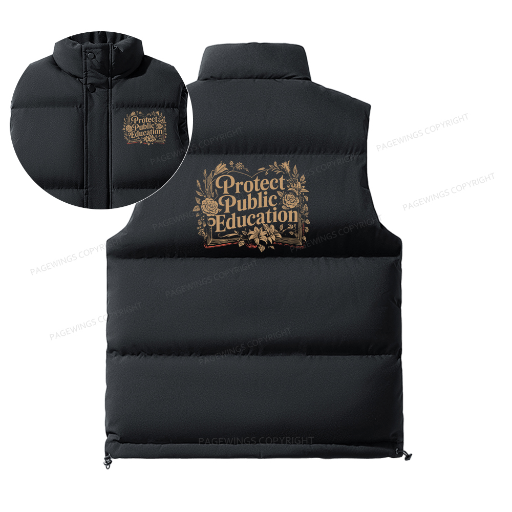 Pagewings Protect Public Education Unisex Sleeveless Jacket