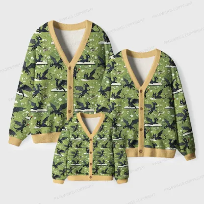 Pagewings Book Dragon  Unisex Ugly Cardigan Sweaters