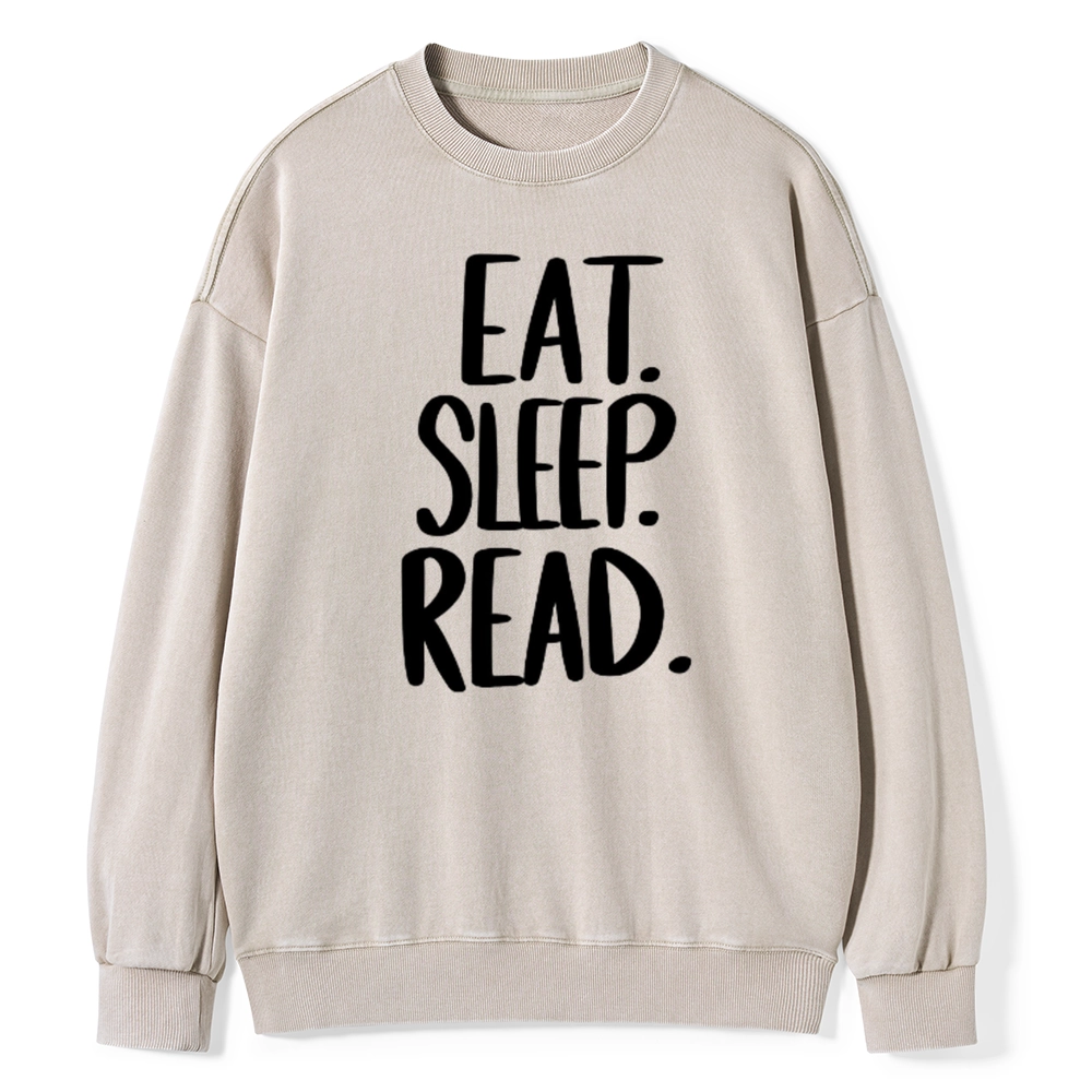 Pagewings Eat Sleep Read Unisex Washed Sweatshirt