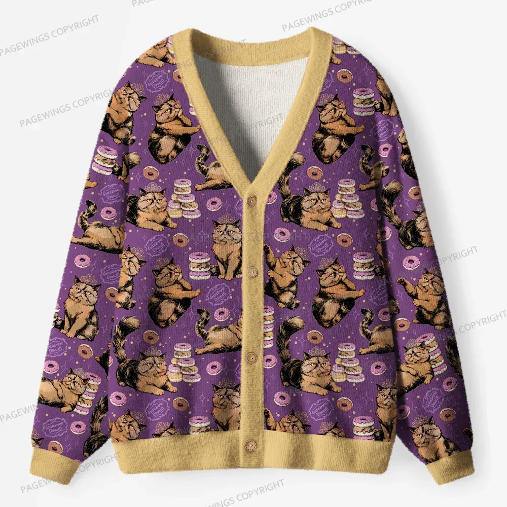 Pagewings God Dammit Donut Unisex Ugly Cardigan Sweaters