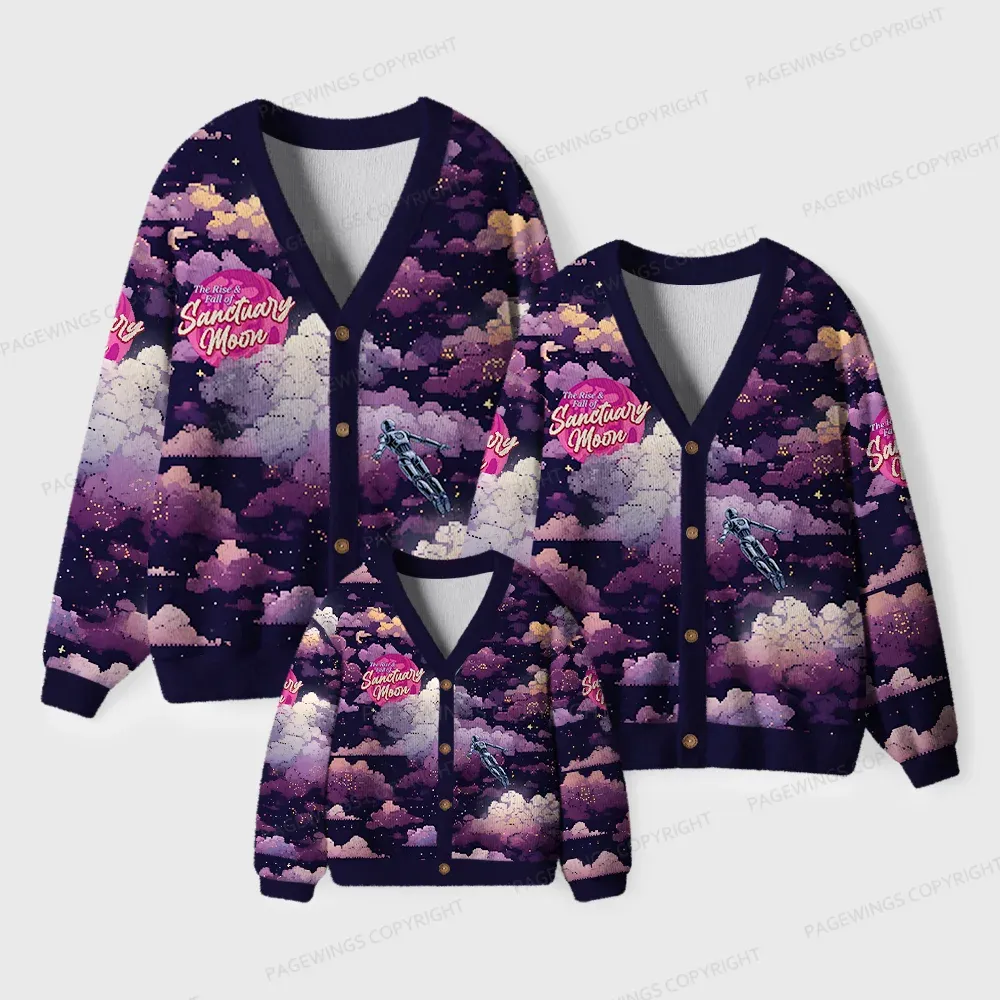 Pagewings The Rise & Fall Of Sanctuary Moon Unisex Ugly Cardigan Sweaters