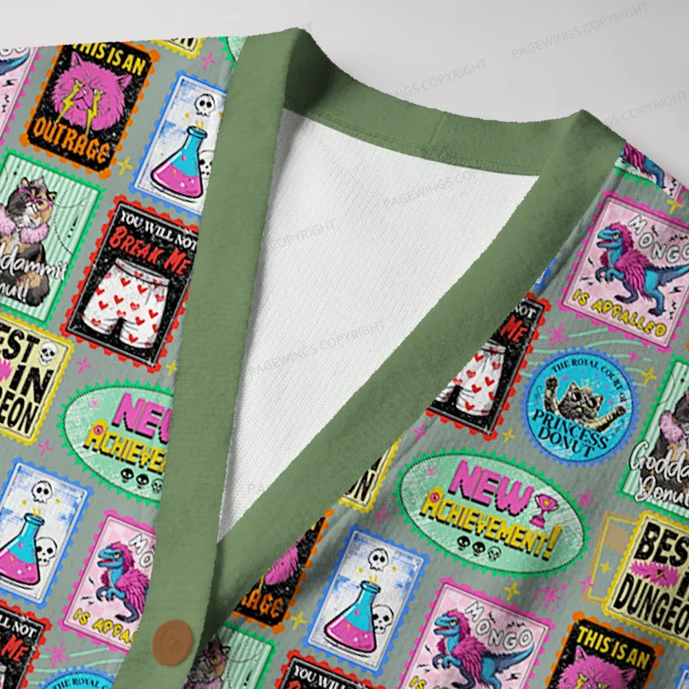 Pagewings Sci-Fi Book Lover Unisex Ugly Cardigan Sweaters