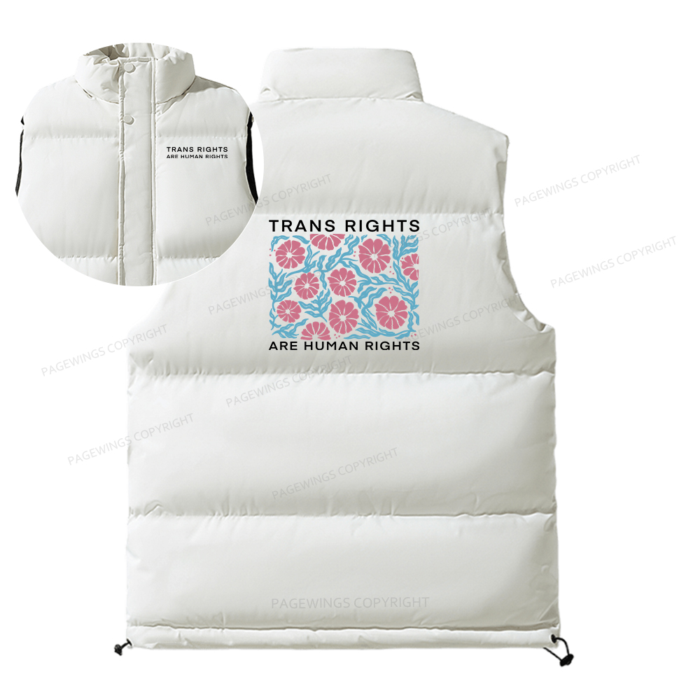Pagewings Trans Rights Are Human Rights Unisex Sleeveless Jacket