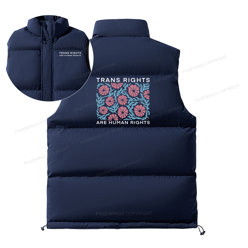 Pagewings Trans Rights Are Human Rights Unisex Sleeveless Jacket