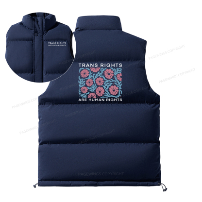 Pagewings Trans Rights Are Human Rights Unisex Sleeveless Jacket