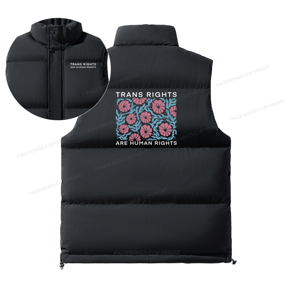 Pagewings Trans Rights Are Human Rights Unisex Sleeveless Jacket
