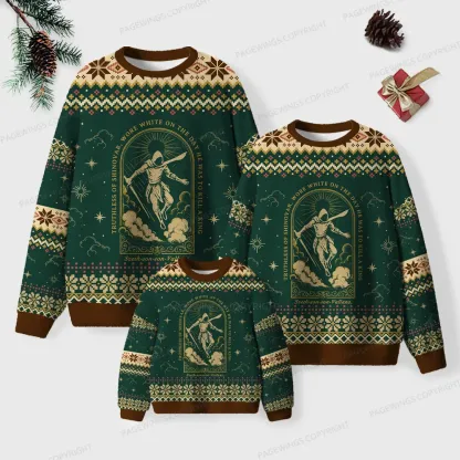 Pagewings Wore White On The Day He Was To Kill A King Unisex Ugly Knit Sweatshirt