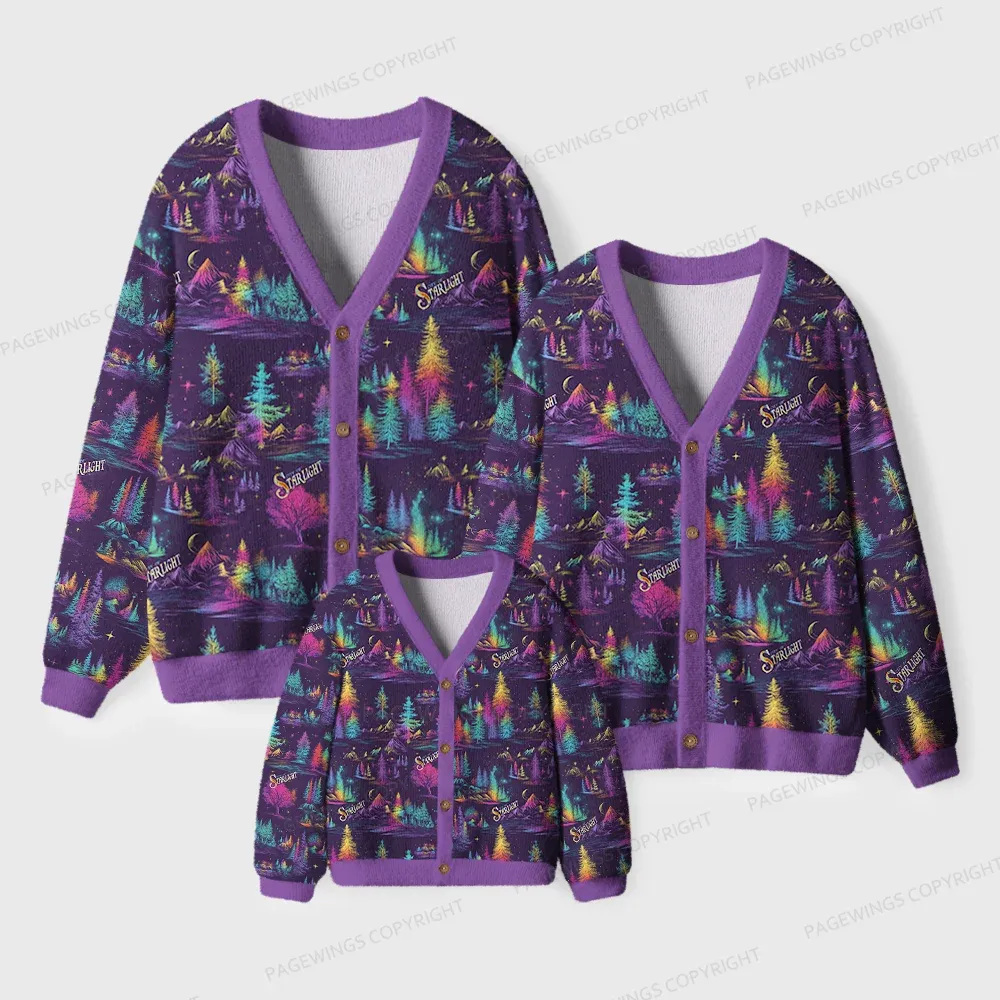 Pagewings City Of Starlight Unisex Ugly Cardigan Sweaters