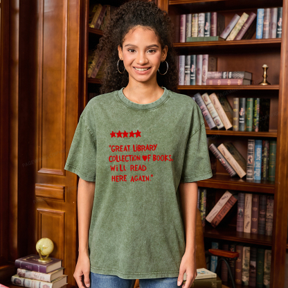 Pagewings Great Library Collection Of Books Unisex Washed T-shirt