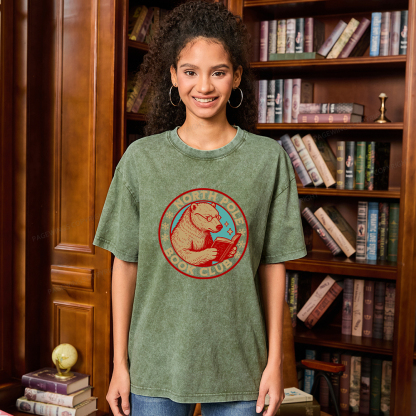 Pagewings North Pole Book Club Unisex Washed T-shirt