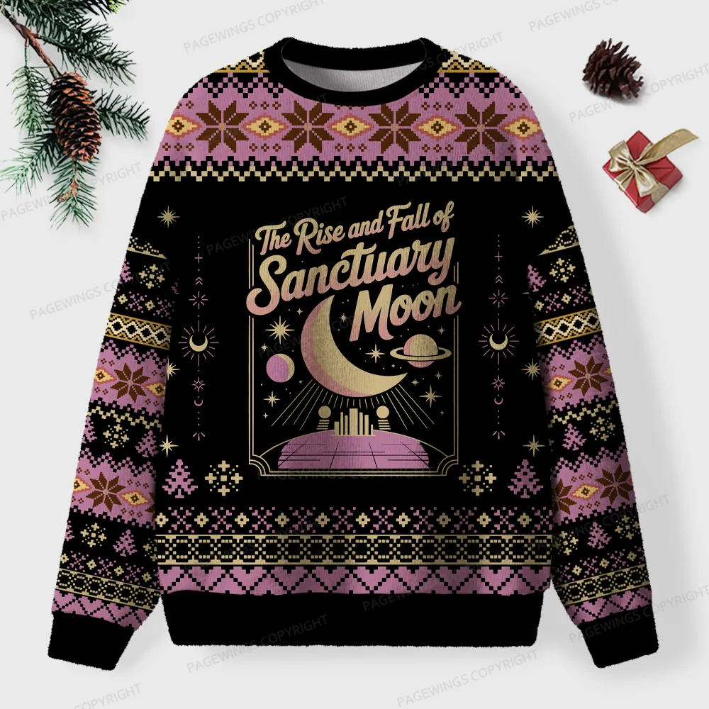 Pagewings he Rise And Fall Of Sanctuary Moon Unisex Ugly Knit Sweatshirt