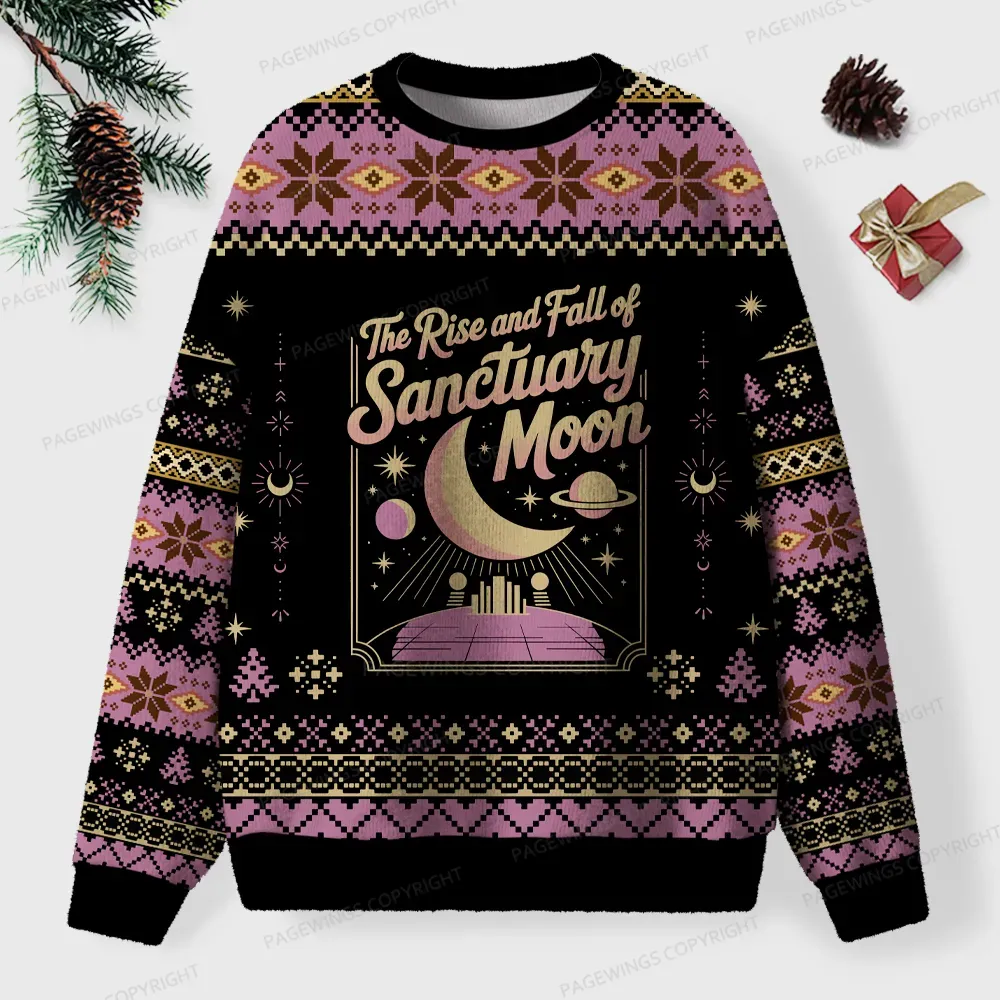 Pagewings he Rise And Fall Of Sanctuary Moon Unisex Ugly Knit Sweatshirt