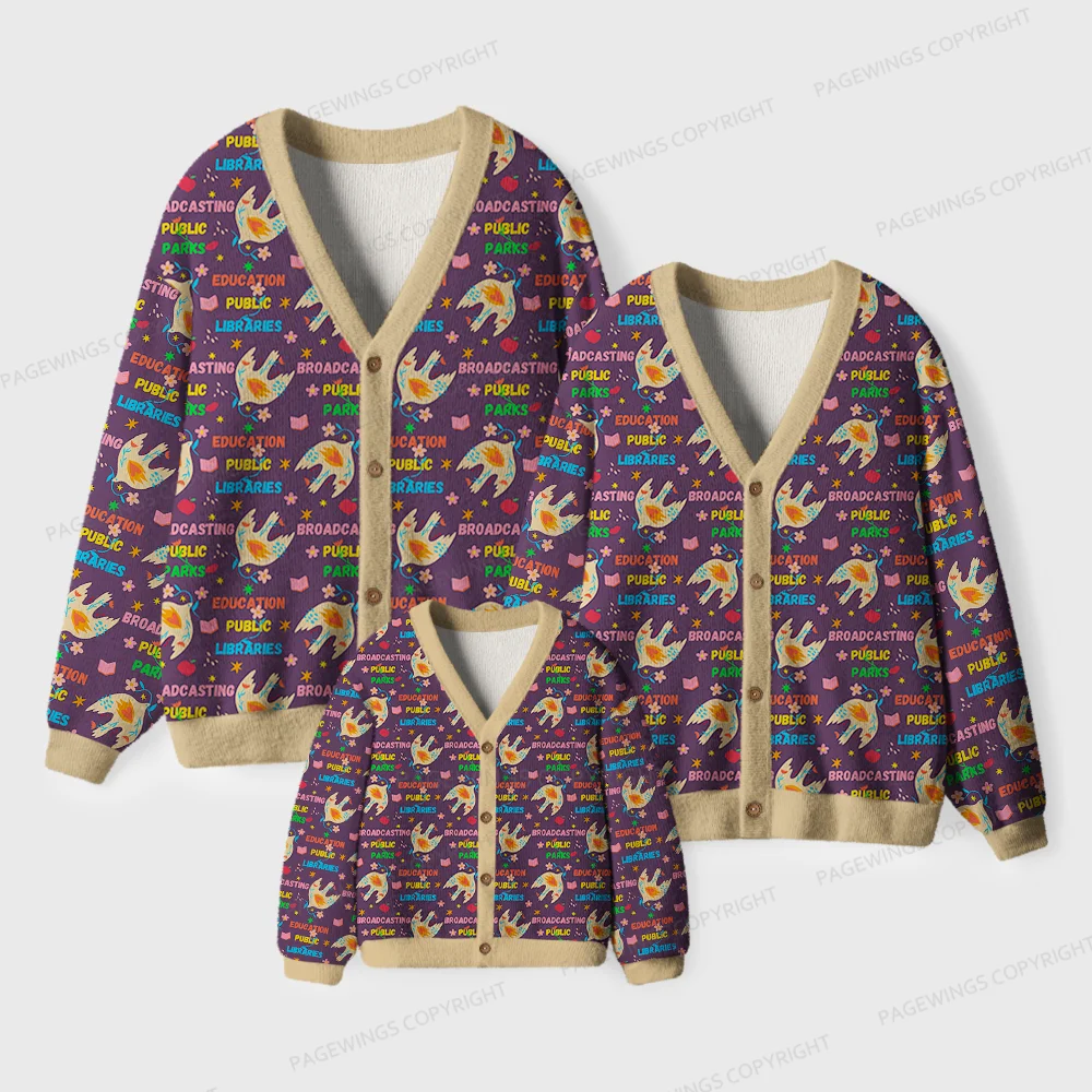 Pagewings Broadcasting Public Parks Unisex Ugly Cardigan Sweaters