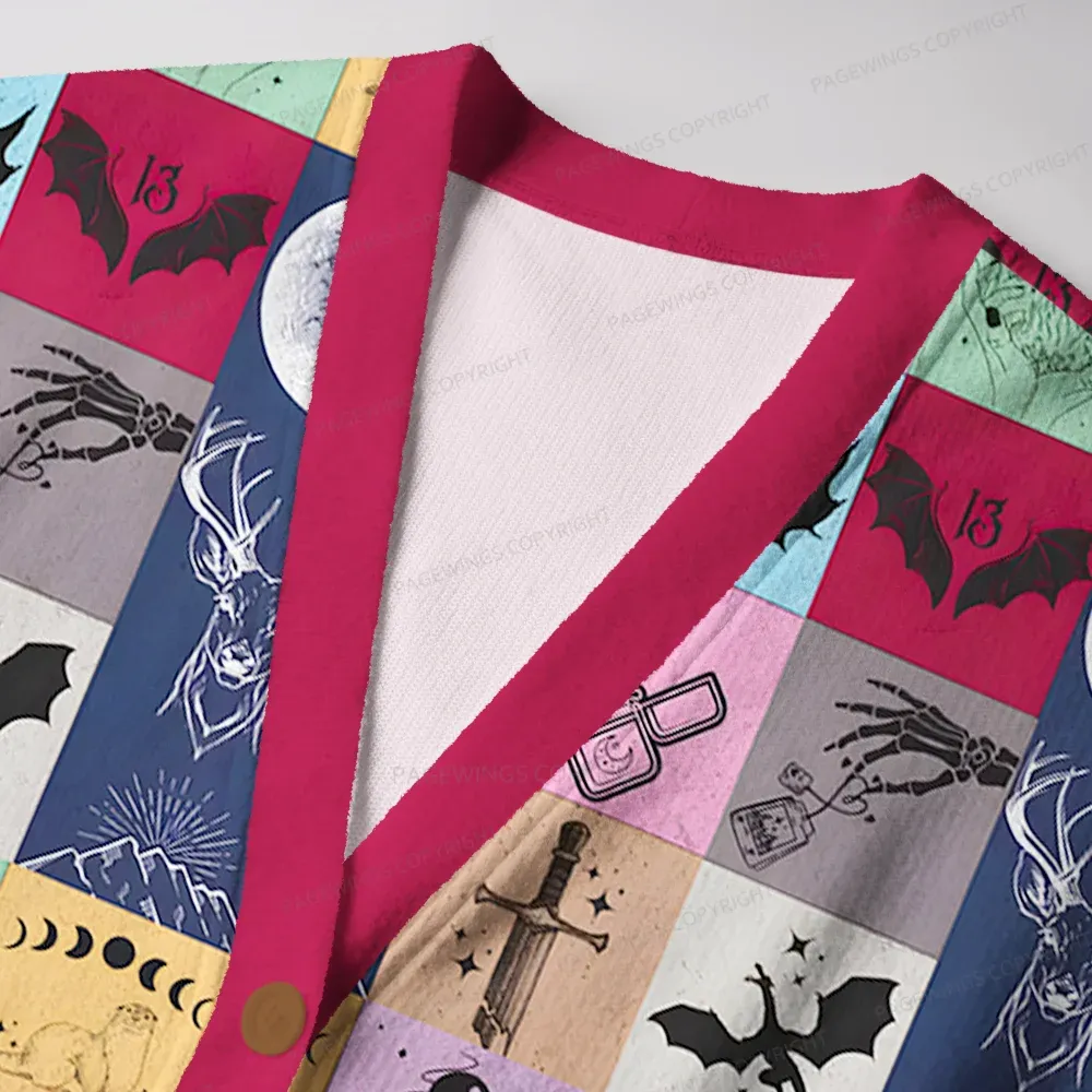 Pagewings Fantasy Book Lover Unisex Ugly Cardigan Sweaters